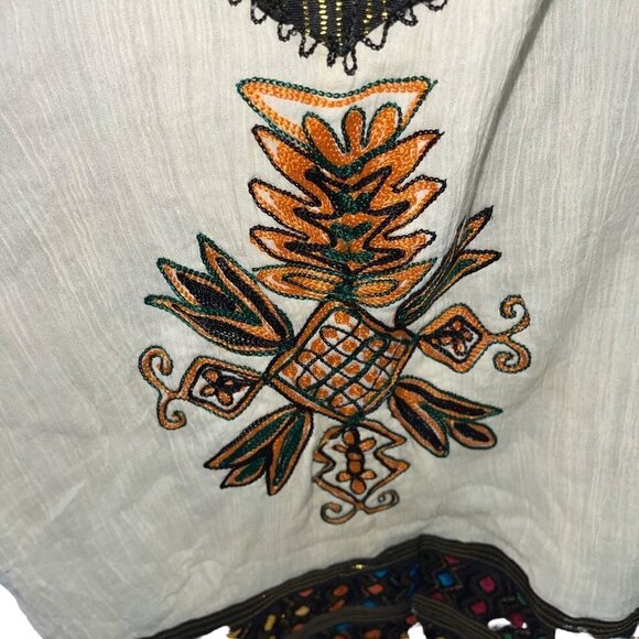 Island Tribe Womens Dress One Size Cream Hebesha Maxi With 2 Scarfs Belt - Picture 4 of 10